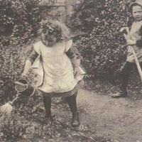 Postcard published by the DMG (German Montessori Society), around 1927, with the inscription: "When the child sees that whether the plants thrive depends on looking after them carefully, he becomes solicitous and his sense of responsibility grows." - T. Müller, R. Schneider, <em>Lehrmaterialien 1913-1935. Möbel und Architektur. Techning Meterials 1913-1935. Furniture and Architecture</em>, München, Prestel Verlag, 2002, p.84$$$431