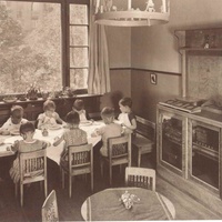 Montessori room as shown at the Werkbund exhibition in Cologne, subsequently given to the Pestalozzi-Fröbel-Haus I, Berlin. Photo: Paul Schulz, 1931 - T. Müller, R. Schneider, <em>Lehrmaterialien 1913-1935. Möbel und Architektur. Techning Meterials 1913-1935. Furniture and Architecture</em>, München, Prestel Verlag, 2002, p. 44.$$$379