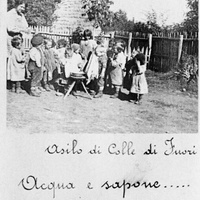 Asilo di Colle di Fuori [frazione di Rocca Priora, 1916] - G. Alatri, <i>Le prime Case dei bambini a Roma tra il 1907 e il 1914 da San Lorenzo al Pincio, passando per via Giusti (Prima Parte)</i>, in "Vita dell'infanzia", a.LVI, n.11-12, nov.-dic. 2007, pp.4-15.$$$185